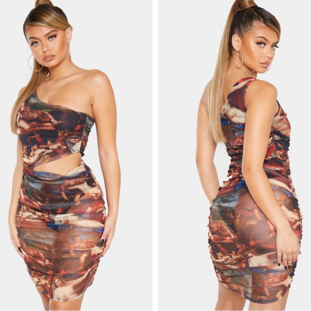 PrettyLittleThing Renaissance One Shoulder Dress